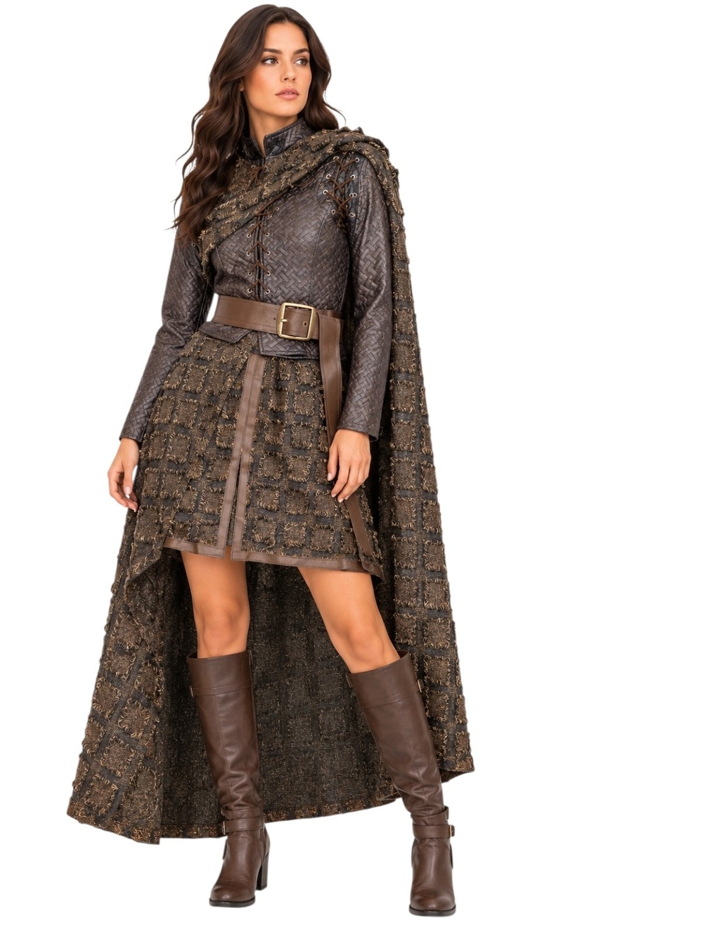 Winter Warrior Women’s Costume Size S 4 Piece Cape Medieval Viking